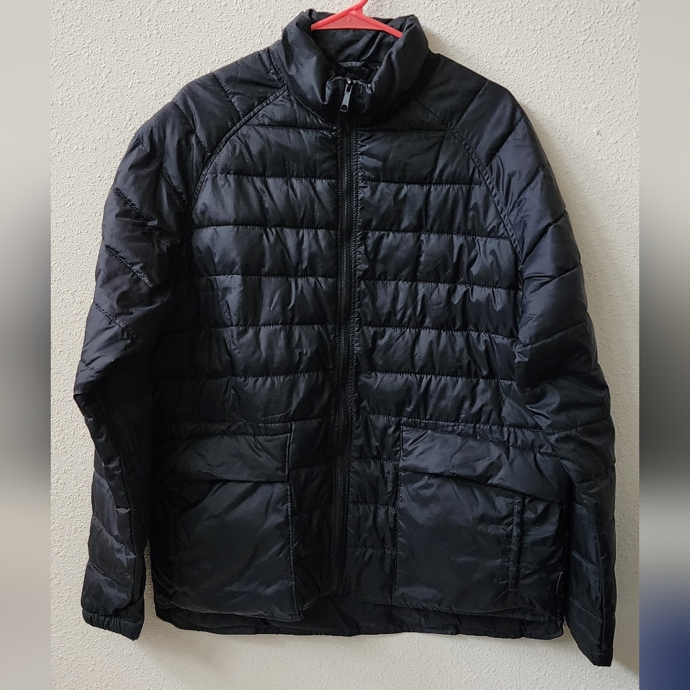 Woolrich puffer jacket mens large black wool insulated casual